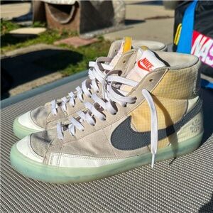 Nike Blazer Mid Sneakers - Gray and Yellow